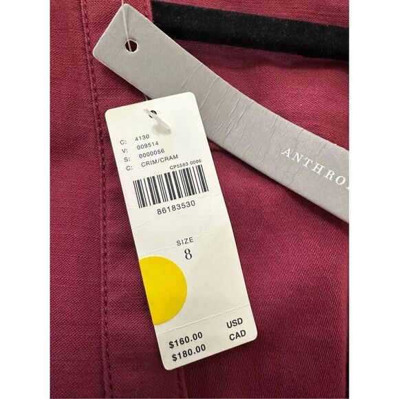 NWT ANTHROPOLOGIE Pilcro Crimson VNeck Seamed Mini Dress sz 8 - Picture 9 of 13